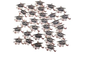C.X.Y. Set di 30 ciondoli Charms applicazione pendente per bomboniere laurea rosso, Cappello da laurea, berretto da dottorato