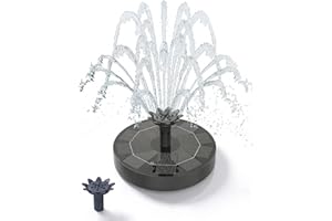 Solar Springbrunnen, Solar Teichpumpe mit Innovative 4-in-1 Düse, 2026 Neueste 1.8W Solarbrunnen, Solar Wasserpumpe Solar schwimmender Fontäne Pumpe für Gartenteich Springbrunnen Vogel-Bad Pool
