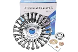 IRmm 6 Inch Unbreakable Wired Trimmer Blade, Weed Eater Head, Steel Wire Brush Weed Trimmer Head, Weed Wacker Blades for Moss Grass Rust Removal, Paving Stone, Pavement Joints or Driveway