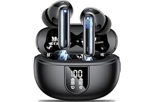 AOVOCE Bluetooth Kopfhörer,In Ear Kopfhörer Kabellose Bluetooth 5.3 mit 42H Tiefer Bass,Sportkopfhörer mit 4 Mikrofonen,Wasserdicht Kopfhörer mit ENC Lärmreduzierung,LED Anzeige,USB-C,Schwarz