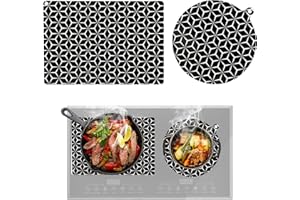 XYUAYAMZ Copri Piano Induzione, Protezione Piano Induzione del Silicone, Tappetino per Induzione Termoisolante, Antiolio e Antiscivolo,Resistente a 230℃,Rotondo 24,5 cm e Rettangolo 25 * 35 cm