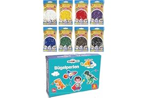 Happy Price Toys Hama Midi Bügelperlen (Kon-1) Konvulut 8x Vollton Farben,Weiß,Gelb,Rot,Lila,Grün,Blau,Braun,Schwarz