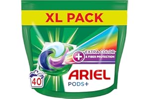 Ariel All-in-1 PODS, kapsułki do prania 40 prań, +Extra Color & Fiber Protection, Dogłębne czyszczenie oraz dodatkowa ochrona włókien