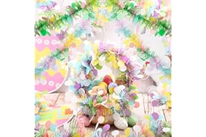 Bekeify 6 Pezzi Ghirlande Pasquale Totale 12 Metri Ghirlanda Decorativa Pasquali Artificiale Ghirlanda con Coriandoli Uova di Pasqua Decorazione Primaverile per Festa Cena Camino Pareti Scale Finestre