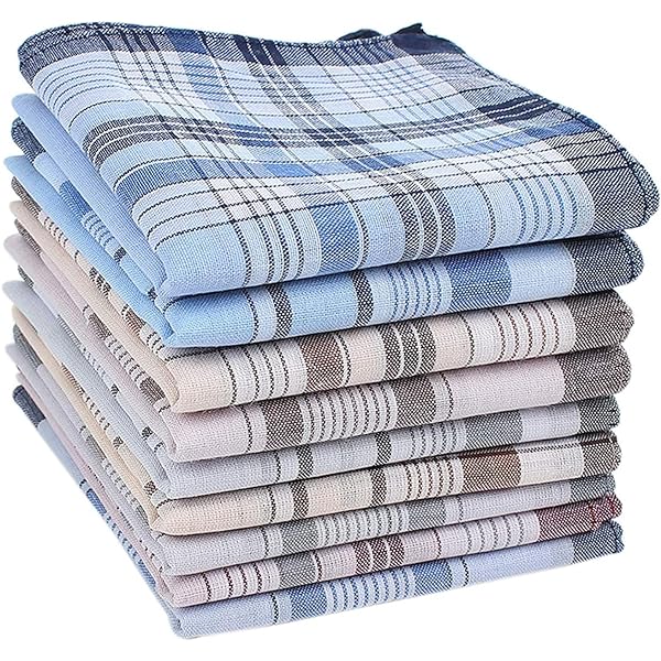 Tobeni 12 Piezas Hombre Pañuelos De Tela 100% Algodón Satinado Color
