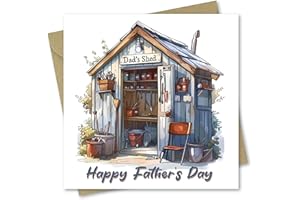 ABSOLUTELY YOURS Karta na Dzień Ojca. Kartka dla taty. Projekt szopy taty z pasującą kopertą. 150 x 150 mm. Przyjazny dla środowiska. Drukowane i zapakowane w Wielkiej Brytanii