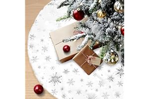 XIMEY Falda Árbol de Navidad 120cm - Bonita Base Suave Manta Cubre Pie Alfombra de Felpa (Plata)