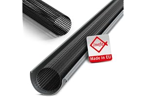 INEFA Lövskyddsgaller 125-180mm x 2m Svart plast | Takrännor, bladskydd, polyeten regnrännor, takrännor, skydd mot lövverk