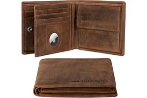 Marc Peter® Hanover portfel z prawdziwej skóry, portfel dla mężczyzn z ochroną RFID, duży, 10 przegródek, skórzany portfel, Opalenizna vintage z kieszenią Airtag, MIT AIRTAG-FACH, Klasyczny