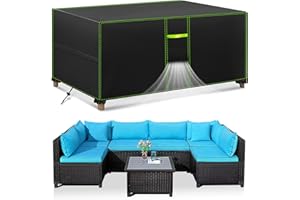 FORTRY Abdeckung Gartenmöbel Winterfest, 180x120x74cm, Wasserdicht Schutzhülle, Abdeckplane Gartenmöbel 420D Oxford Plane für Gartentisch Möbelsets Terrassenmöbel, Rechteckig Tischabdeckung