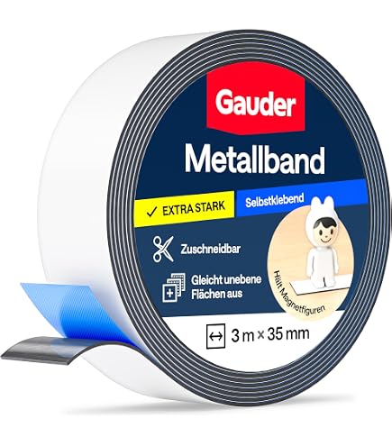 AGT Magnetstreifen: 2er-Set Selbstklebendes A+B Magnetband, zuschneidbar, je 6m + 6m, 15mm (Magnetband stark AGT Magnetstreifen: 2er-Set Selbstklebendes A+B Magnetband, zuschneidbar, je 6m + 6m, 15mm (Magnetband stark