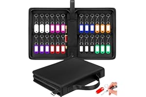 VOBUKE Cassetta Sicurezza Chiavi Con 24 Gancio, Grande Cassaforte Chiavi Portatile Organizzatore per Chiavi Parete Impermeabile Portachiavi Sicurezza Muro Armadietto Doppia Cerniera per Fabbrica Casa