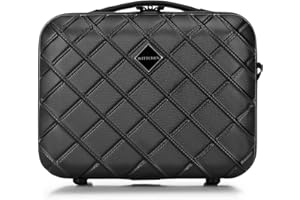 WITTCHEN Kosmetikkoffer Reisekoffer Handgepäck Kabinengepäck Rollkoffer Hartschale aus ABS mit 4 Spiner Rollen Zahlenschloss Teleskopgriff Classic line Schwarz