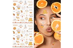 MEJOSER Aperol Temporäre Tattoos Aperoli Aperol Geschenk Deko Fake Tattoo zum Aufkleben Sticker Kostüm Accessoires Zubehör für Fasching Karneval Sommer Halloween Party Klebetattoos Damen Herren