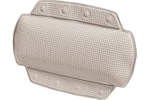 Spirella - Badewannenkissen Alaska Mit 8 Saugnäpfen Antibakteriell - Rutschhemmend Waschbar - Taupe - 23 x 32 cm
