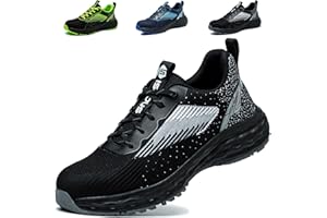 ISOOUS Scarpe Antinfortunistiche Uomo Donna Scarpe da Lavoro Leggere con Punta in Acciaio Scarpe Sicurezza Traspiranti Comode