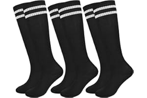 KOOOGEAR 3 Pairs Kids Football Socks Breathable Soccer Socks Boy Youth Junior Long Sports Trainer Sock for Hockey Football Rugby 5-12 Years
