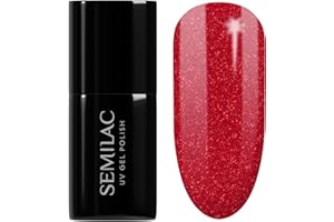 Semilac Vernis à ongles gels semi-permanents UV 025 Glitter Red 7ml
