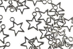 BEADSVISION 50 Stern Anhänger Charms 14x12mm Farbe antiksilber Bettelanhänger #S150