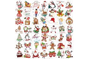HOWAF Tatuajes Temporales Niños, 96 luminosos tatuajes navidad Papá Noel, reno, muñeco de nieve Impermeables Falso Tatuajes Pegatinas, Fiestas Infantiles tatoos navidad Cumpleaños de Niños Regalo