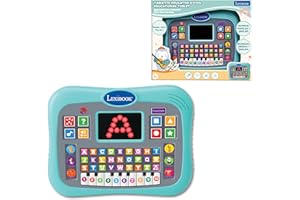 Lexibook, Tablette éducative d'éveil, Bilingue français/Anglais, Tablette parlante avec écran pour Apprendre l'alphabet, Les Chiffres et Les Animaux, Modes Piano et Quiz interactif, Bleu, JCPAD007i1