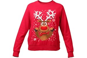 My Digital Print - Rudolph Love - Maglione Natalizio Unisex Bambino Bambina, Felpa Natalizia Idea Regalo Felpe di Natale per Famiglia, Pigiama Natalizio con Renna Merry Christmas