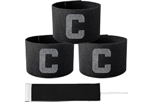 Tyqour 3 Stück Kapitänsbinde Fußball Armbinde Verstellbare Fußball Kapitänsbinde Kinder Schwarz Armband Elastisches Spielführerbinde Captains Armband für Kinder Erwachsene Junior Viele Sportarten
