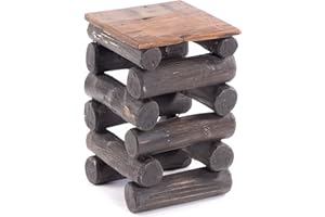 DESIGN DELIGHTS ESIGN Delights Teakholz - Sgabello in Legno Massiccio di Teak, 30 x 30 x 39 cm (Larghezza x profondità x Altezza), in Legno Massiccio di Teak