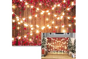 BINQOO 7x5ft Valentine's Day Photography Backdrops Red Love Heart Wall Backdrop Couple Bridal Anniversary Party Decor Supplies