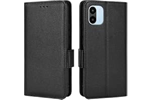 Topme Estuche de Cuero para Redmi A1 / Redmi A2 (6.52" Inches), [ Funda para Teléfono de la Serie con Patrón de Lichi Simple] - Negro