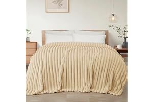 Exclusivo Mezcla Camel Manta Sofá - Manta Franela para Cama, Manta Polar, Doble Cara Suave, Fácil Cuidado y Ultra Ligera, Todas Estaciones, 220x240 CM