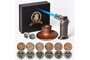 ComboJoy Bourbon Geschenke für Männer – Cocktail-Räucher-Kit mit Taschenlampe und Holzspänen für Whiskey, Bourbon, altmodisches Cocktail-Set, Whisky-Geschenke, für Vater, Ehemann und