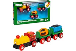 BRIO World 33319 Zug mit Batterielok - Mit beweglichem Kohlewaggon und rotierendem Zementmischer - Geeignet für Kinder ab 3 Jahren