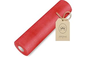 100% bieżnik z włókniny Mosel, w kolorze czerwonym (30 cm x 25 m), dekoracyjny bieżnik z materiału, elegancka dekoracja stołu na urodziny i wesela, kolorowa dekoracja na specjalne okazje