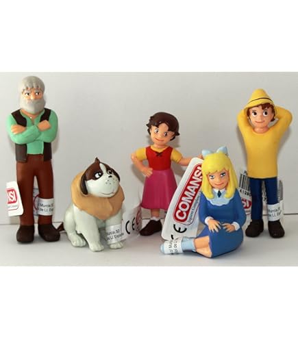 2 Tubos 6 Figuras Heidi Pedro Clara Copo Y Niebla 6cm Famosa