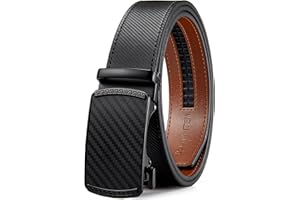 BOSTANTEN Leather Ratchet Belts for Men - Ratchet Mens Belt 1 3/8" with Adjustable Automatic Buckle - Fit for Jeans, Suits and Every Occasion