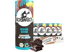 ‎KOAWACH koawach – Trinkschokolade Schoko Original mit Koffein 12x235ml Set – Bio-Trinkkakao mit natürlichem Guarana – Schokomilch Energy Drink alternative mit Milch – Schokodrink in nachhaltigen Papp-Dosen