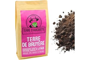 TERRE D'AUGUSTE LA TERRE DU PATRIARCHE DEPUIS 1920 Terre d'Auguste - Terre de Bruyère 6L - Terreau Premium pour Les Plantes Acidophiles - Sac refermable