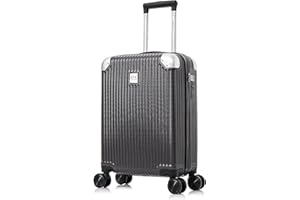 ATX LUGGAGE EST. 1991 ATX Luggage 55x36x20cm Cabin Suitcase Super Lightweight Small Suitcase Approved for 100+ Airlines Including EasyJet, Ryanair, British Airways & Virgin Atlantic (Gun Metal Grey, 21Inches, 33Liter)