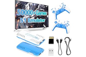 QISHENKOLA X10 Pro Retro Gaming Stick Retro Game Console,50000+ Classic Games 51 Emulators,4K HD Game Stick,2.4G Dual Wireless Controllers,S905X3,Plug and Play Retro Gaming Console,Gift for Adult (Blue128G)