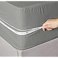 BSB HOME Premium Cotton Mattress Cover/Protector with Zipper Chain|Provides All Around Protection with 360° Encasing |Queen - 78 x 60 + 6 inches (5x6.5 ft) - Pack of 1 - Grey