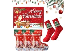 SHOPPGO 3 Pezzi Maschera Piedi Esfoliante+1 Pezzi Calzini Natale Donna, Maschera Piedi Idratante, Cura dei Piedi Set Natale Regalo, Nutre, Si Prende Cura Dei Tuoi Piedi, Adatto per Come Regalo di Festa