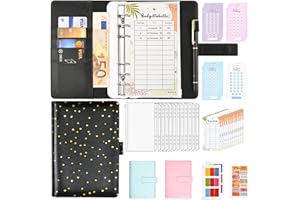 ‎L LONGANCHANG Budget Planner Deutsch - A6 Budget Binder Ringbuchordner Geld Organizer Sparen - Finanzplaner Cash Stuffing Haushaltsbuch mit Geldfacher - Budgetplaner Sparbuch mit Folien für Sinking Funds