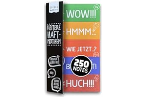‎SPIELEFABRIK HEITERE HAFTNOTIZEN | 250 lustige Page Marker für Markierung RECHTS | Block mit witzigen Klebezetteln | Freche Sprüche für Büro, Schule, Uni | Kollegen, Schüler, Studenten | 5 x 50 Blatt | 6 x 2 cm