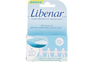 Libenar Filtri per la Rimozione del Muco in Eccesso, 20 Filtri di Ricambio, Per il Naso Chiuso del Neonato e Per il Lavaggio Nasale Bambini