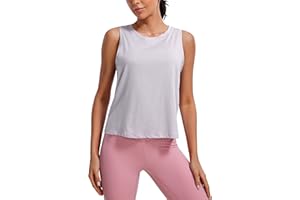 CRZ YOGA Camiseta sin Mangas de Entrenamiento con Tirantes Finos Ajustables Mujer con Sujetador Incorporado