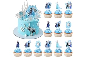 XTAGUVDM Cake Topper, 34 Pcs Decoración Princesa para Tarta, Decoración Tarta Cumpleaños, Adornos para Tartas de Cumpleaños, para Niños, Party Decoraciones