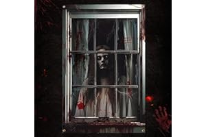 YUEBAOWAN Halloween Window Decorations: Scary Halloween Decorations, HD Printed Blood Horror Themed Poster for Indoor Outdoor Party Decor (Blood Ghost)