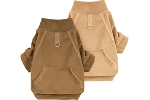 MOSUCOIRL Moscuoirl Abrigo Perro Ropa Térmica para Perros, Sudadera con Capucha de Algodón con Bolsillo (2PCS Rosa&Morado)