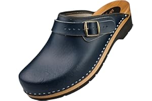 APREGGIO Drewniaki męskie - Chodaki wykonane ze skóry - Praktyczne buty ogrodowe - Ergonomiczne skórzane drewniaki męskie